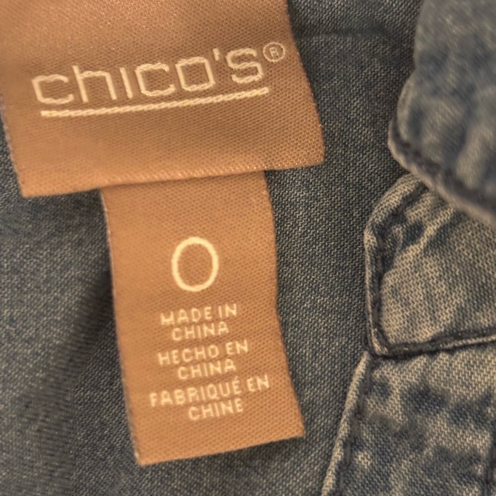 Chico's Dark Blue Denim Shirt - Picture 2 of 8
